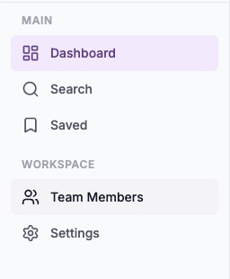 The left sidebar navigation